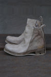 Boris Bidjan Saberi horsehide mid-calf boots German handmade WBOOT2 FMM20011-BAIHE white brown